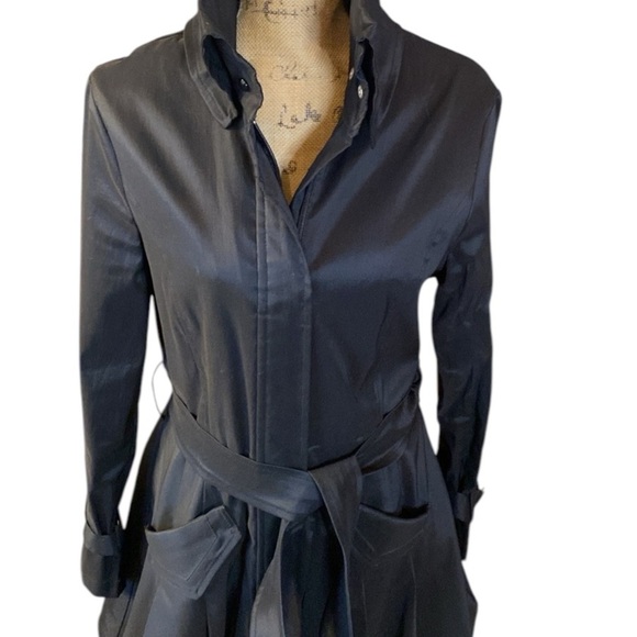 Joseph Ribkoff Black Bubble Hem Trench Coat - size 10 - Picture 3 of 7